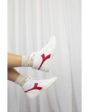 Melody Mid Leather Dirty WHITE/TANGO RED