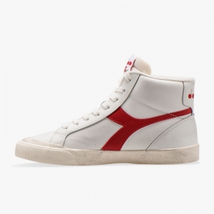 Melody Mid Leather Dirty WHITE/TANGO RED