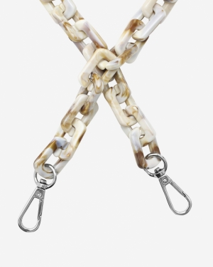 SQUARED CHAIN HANDLE MILKY WHITE