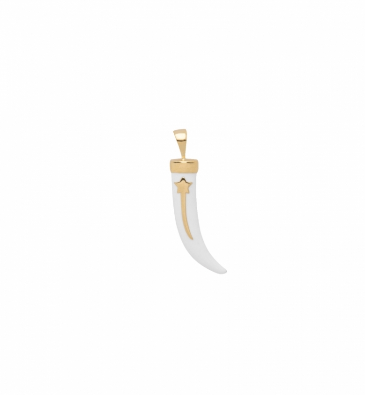 TUSK NECKLACE CHARM GOLD PLATED