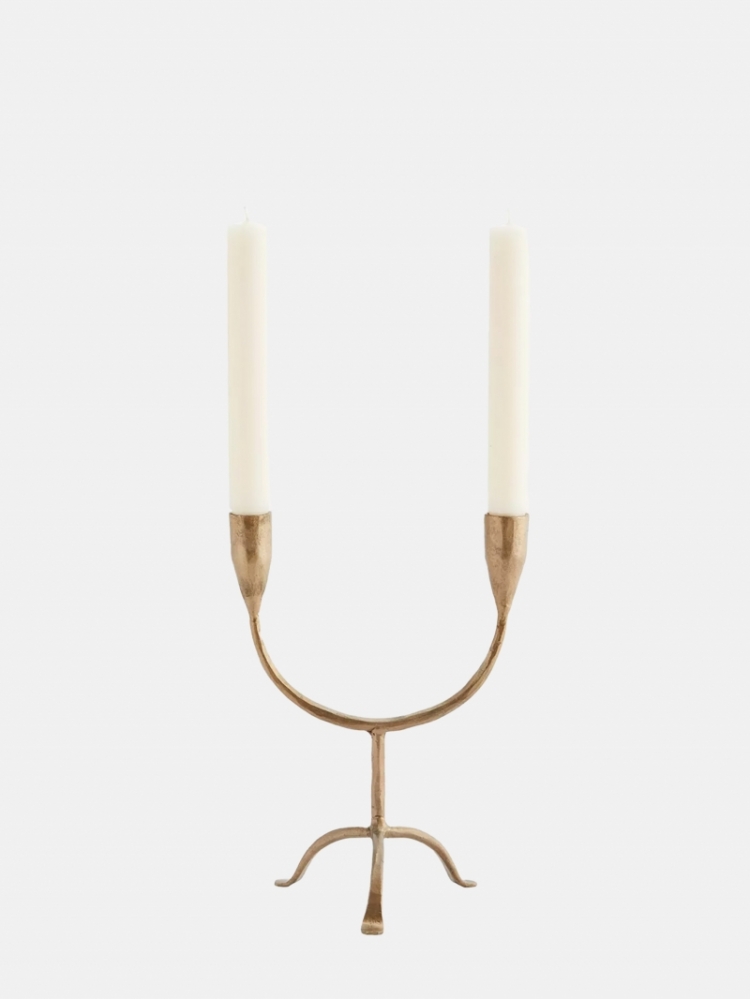 DOUBLE CANDLE HOLDER BRASS