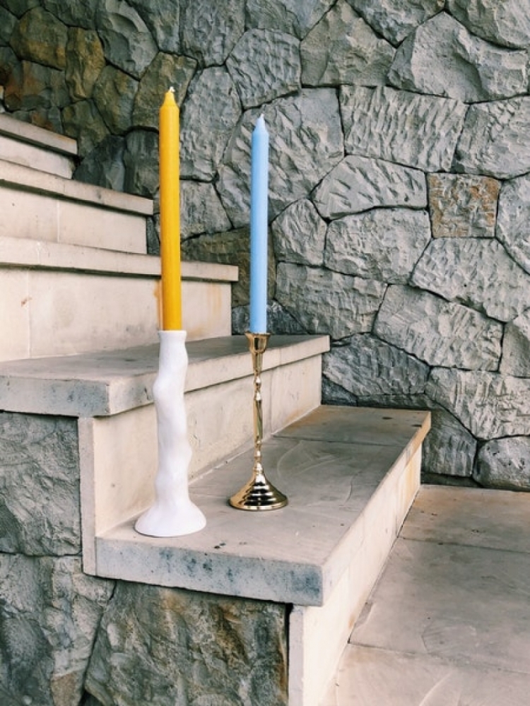 TALL CANDLE HOLDER GOLD