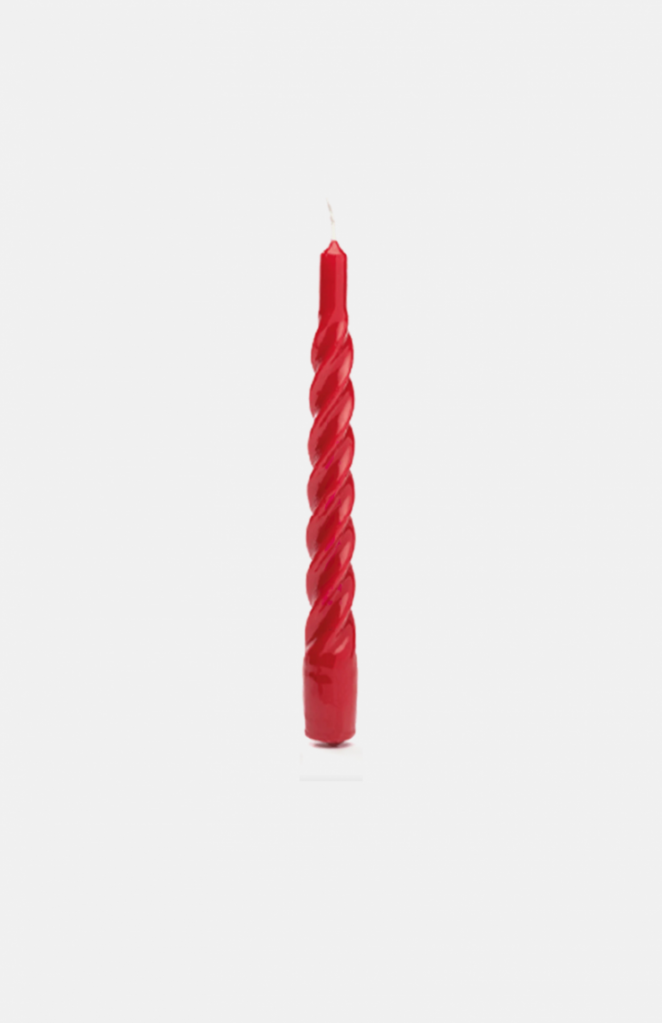 TWISTED RED CANDLE ROMANTIC RED