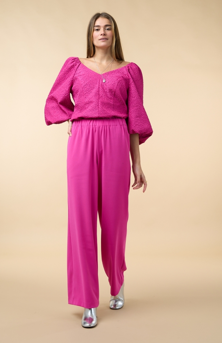 TINNI RELAXED WIDE PANT RASPBERRY ROSE