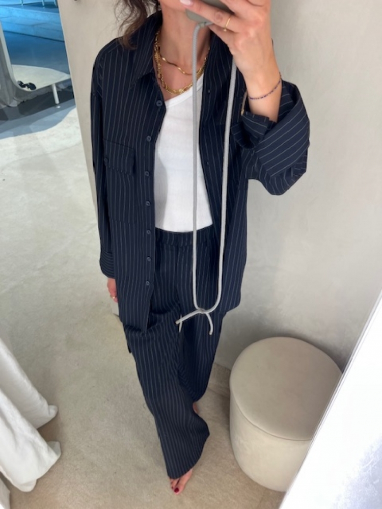 ELEANOR NAVY PINSTRIPE