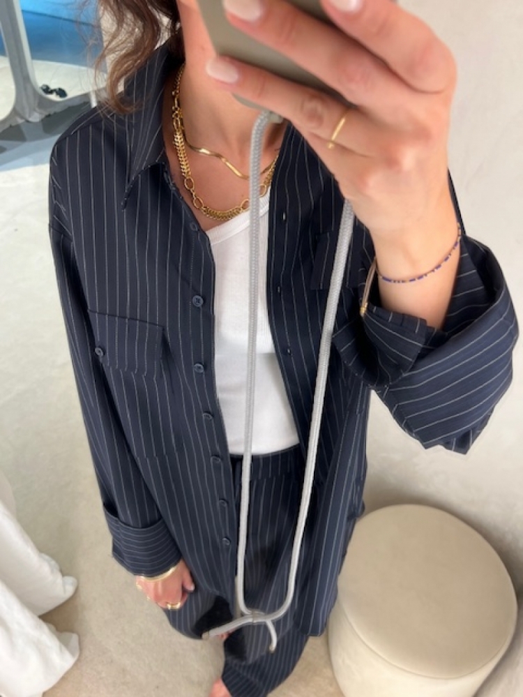 ELISABETTA NAVY PINSTRIPE