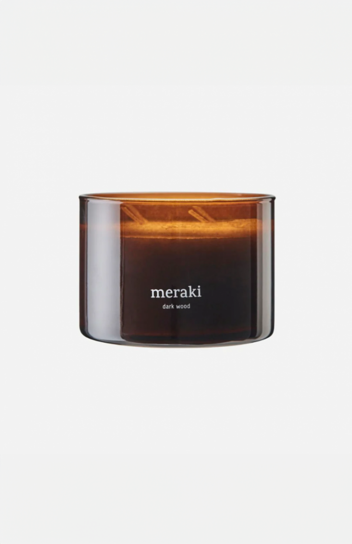 SCENTED CANDLE DARK WOOD BROWN