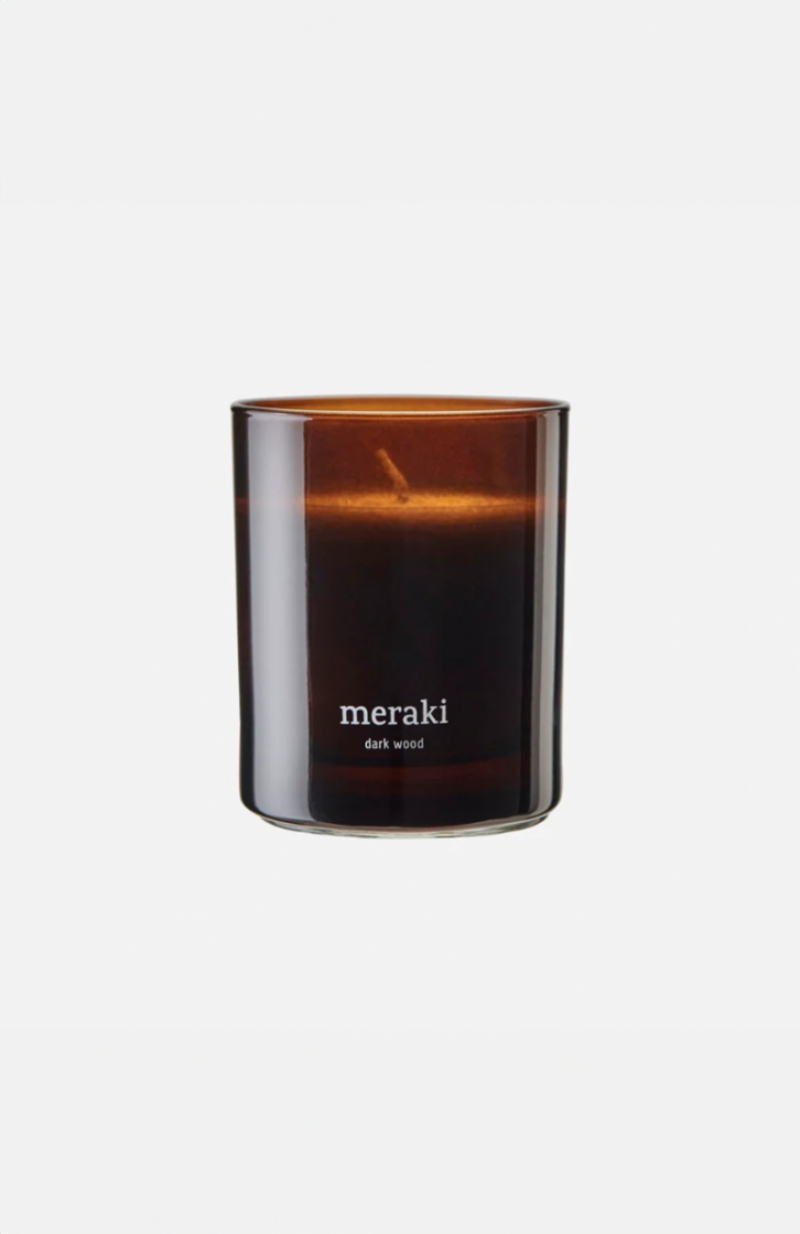 SCENTED CANDLE DARK WOOD BROWN