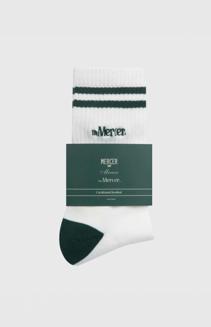 THE MERCER SOCKS STRIPE WHITE/GREEN