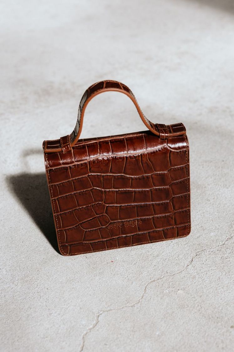 MICRO BRIEFCASE CHOCOLATE CROCO