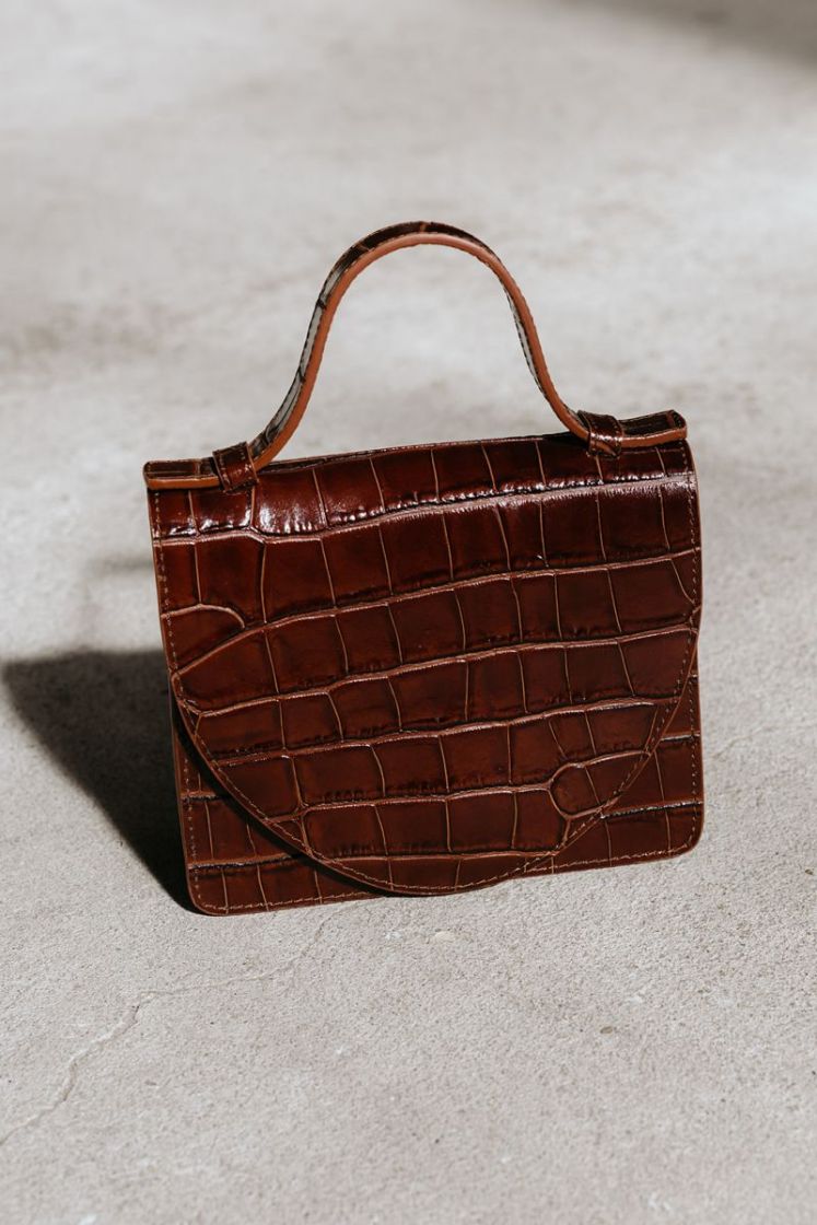 MICRO BRIEFCASE CHOCOLATE CROCO