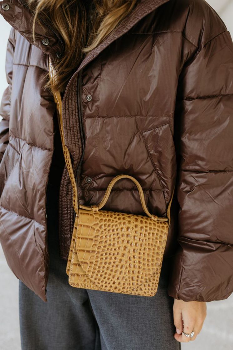 MINI BRIEFCASE WALNUT CROCO