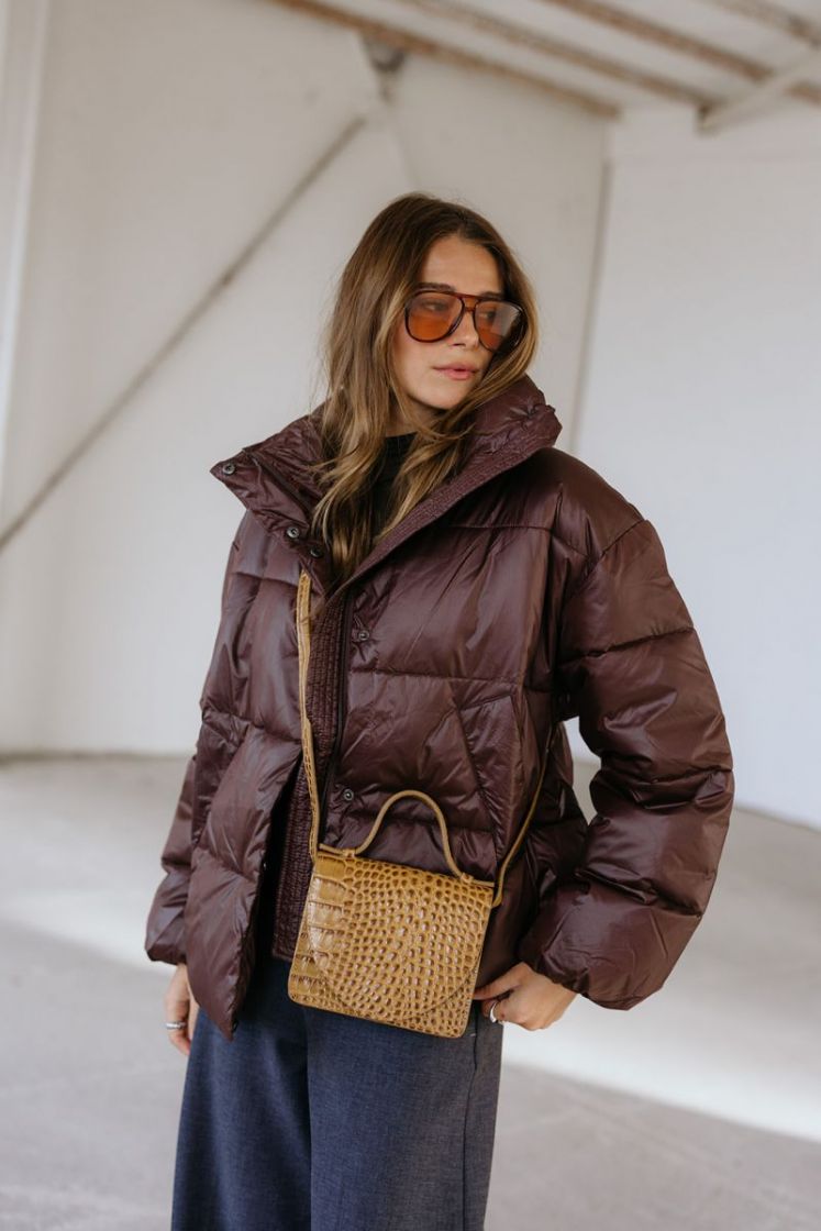 MINI BRIEFCASE WALNUT CROCO