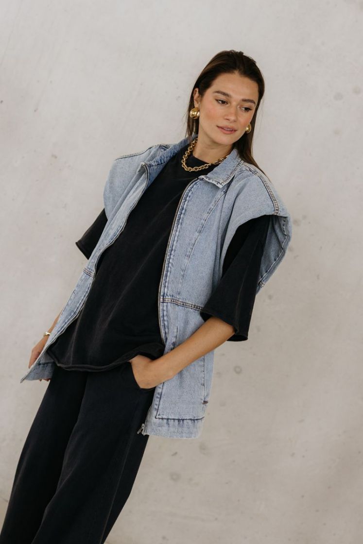 STEVIE DENIM WAISTCOAT MEDIUM BLUE DEN