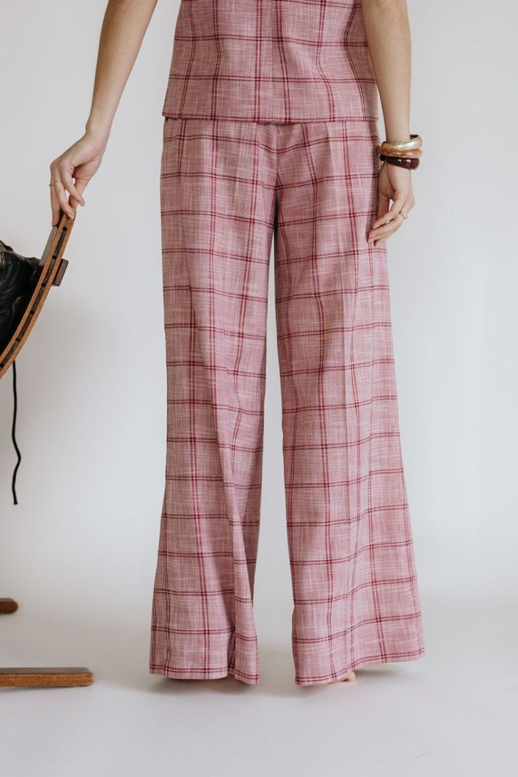 CAMILLE BURGUNDY CHECKE