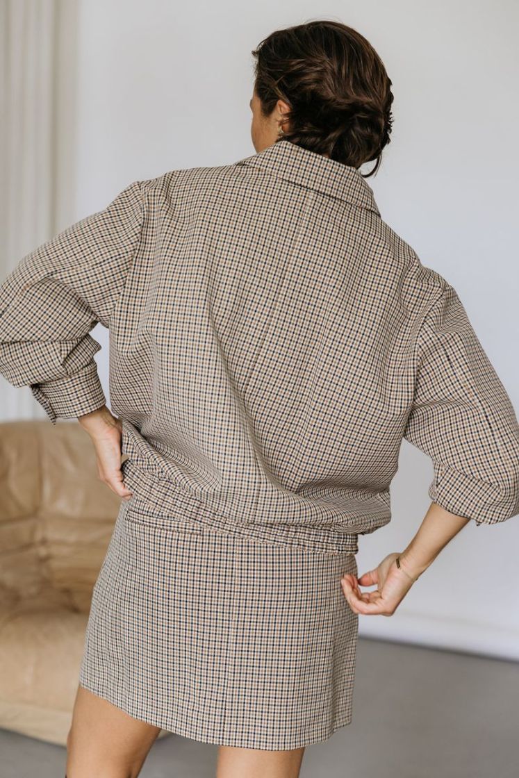 SLWRELAXED-ELARA MONKS ROBE CHEC