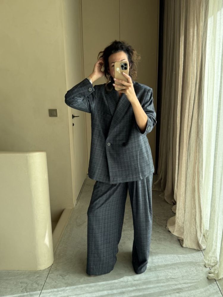 MAROU GREY BLUE CHECK