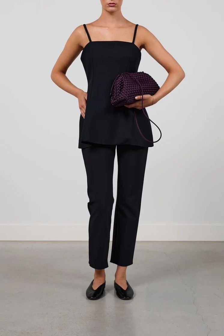 POUCH AUBERGINE SATIN