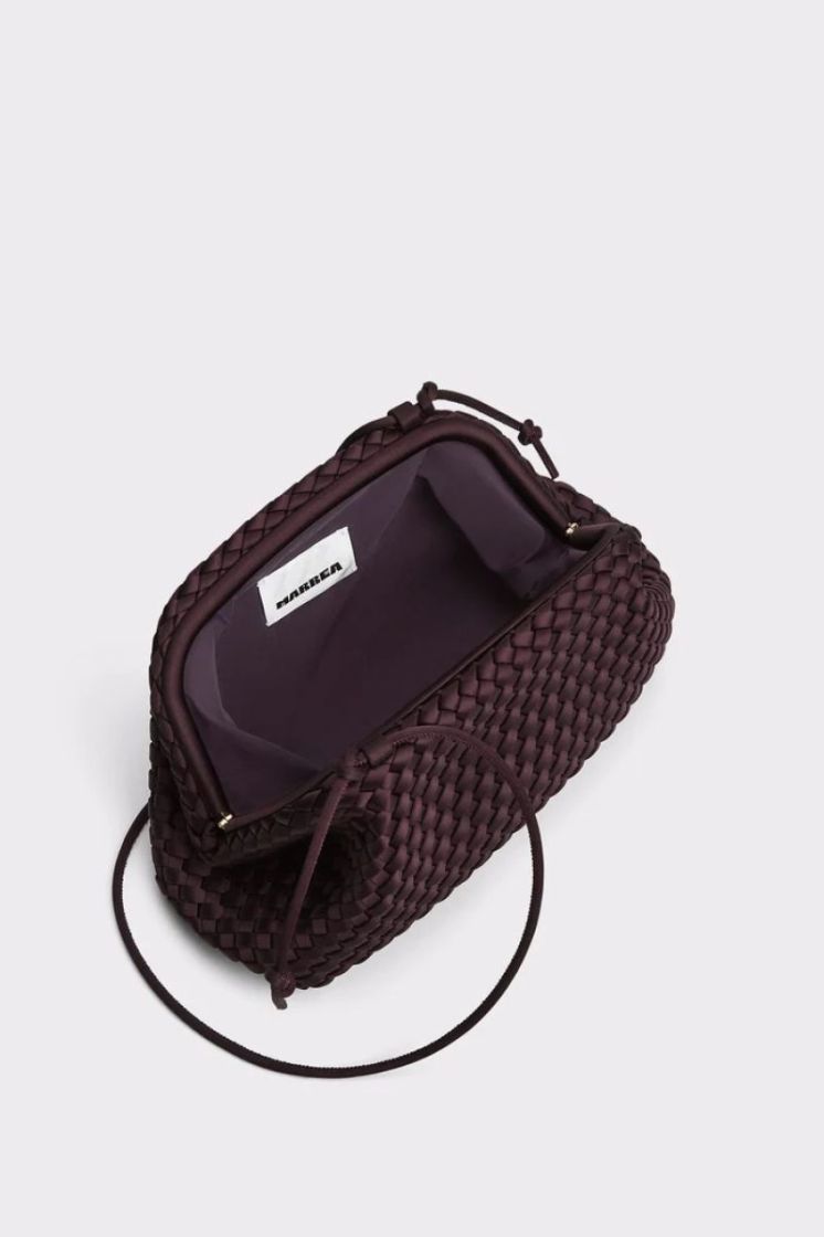 POUCH AUBERGINE SATIN