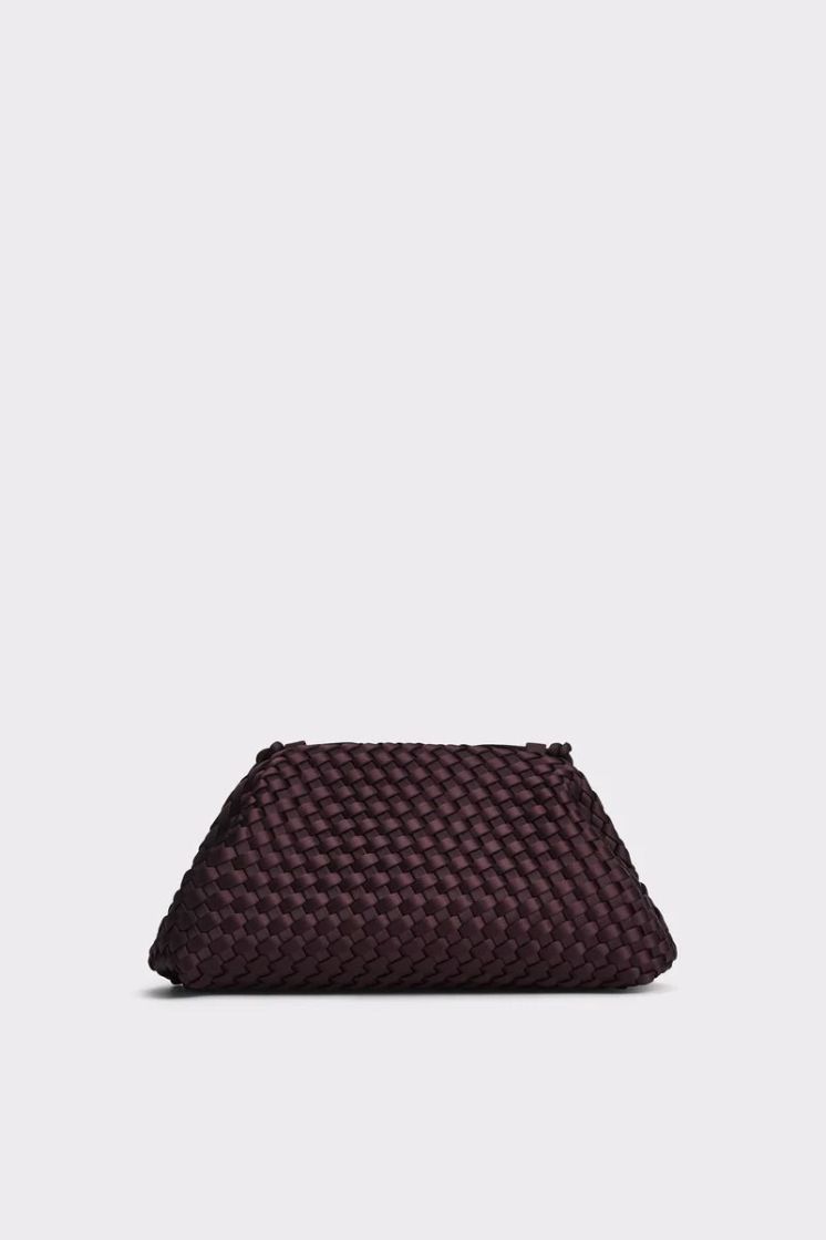 POUCH AUBERGINE SATIN