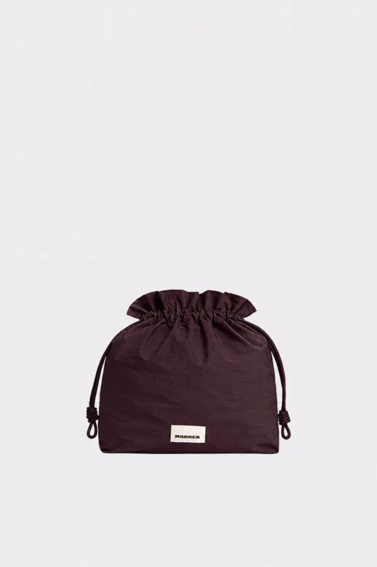 POUCH AUBERGINE SATIN