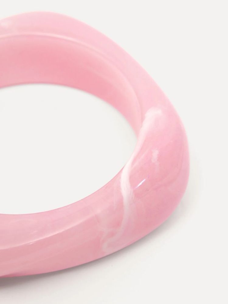 RESIN BANGLE RECTANGLE PINK