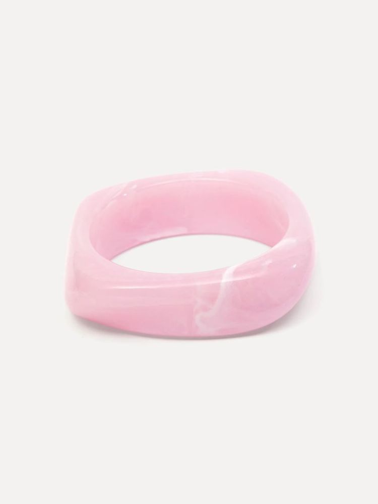 RESIN BANGLE RECTANGLE PINK