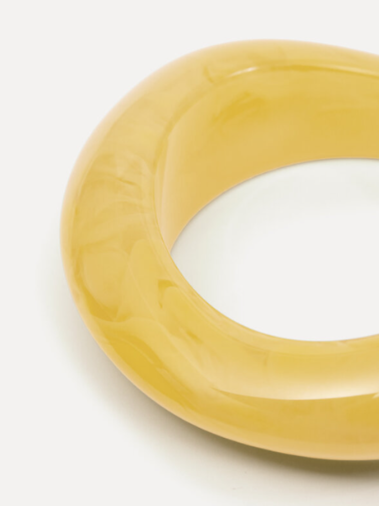 RESIN BANGLE ORGANIC YELLOW