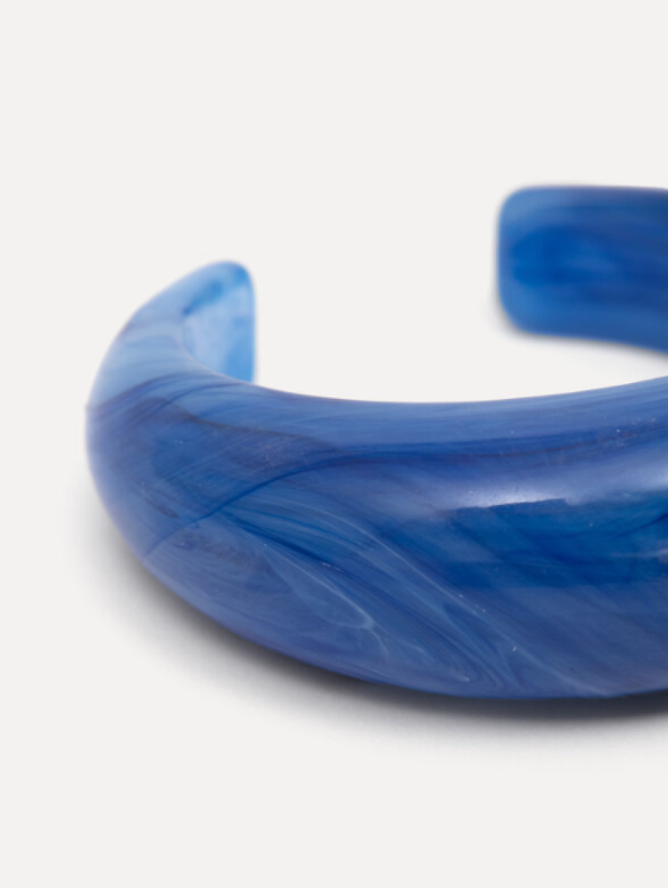 RESIN BANGLE ROUND OPEN KOBALT