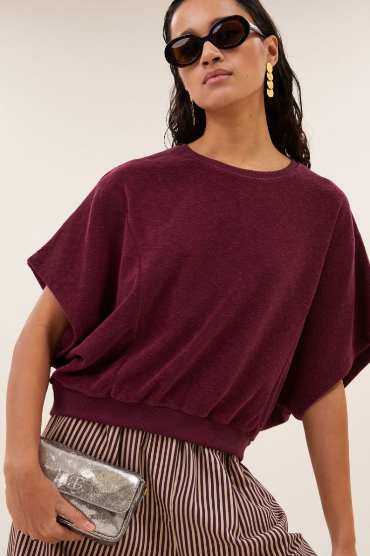 NUKI SLUB BURGUNDY CRUSH