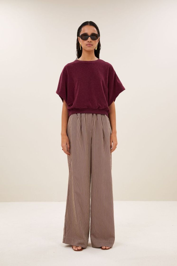 NUKI SLUB BURGUNDY CRUSH
