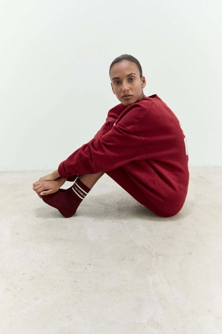 LTL SOCKS BURGUNDY/ECRU
