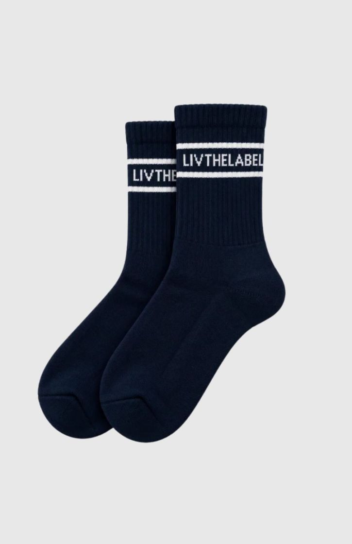 LTL SOCKS NAVY/ECRU