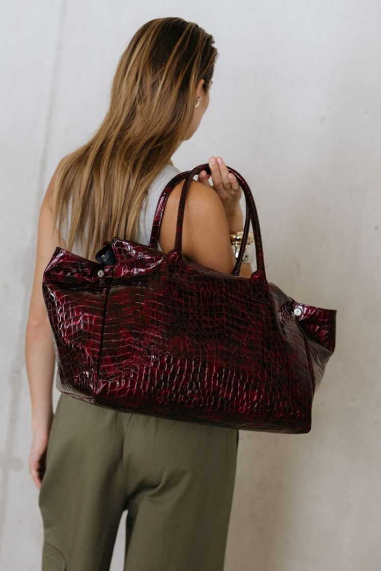 GROCERY BAG WINE NACRE CROC