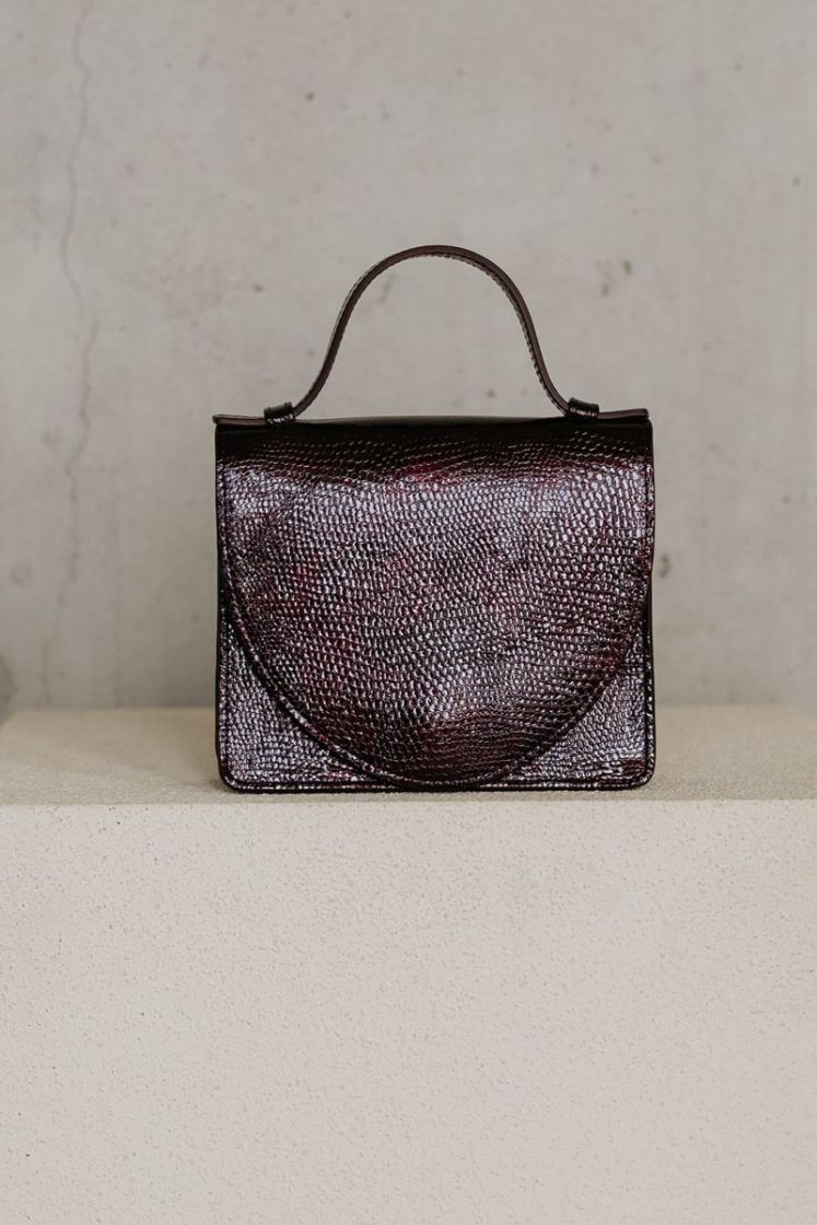 MICRO BRIEFCASE EBONY WINE SNAKE