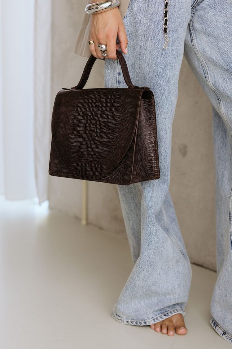 MINI BRIEFCASE EBONY EBONY LIZARD