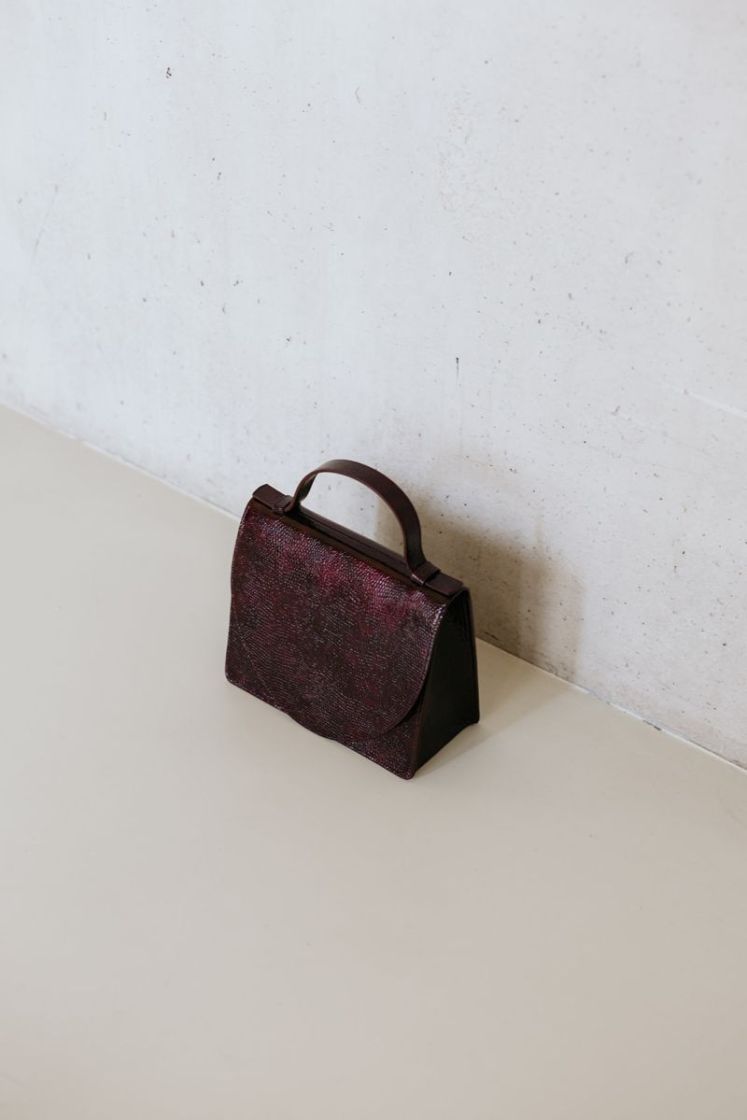 MINI BRIEFCASE EBONY WINE SNAKE