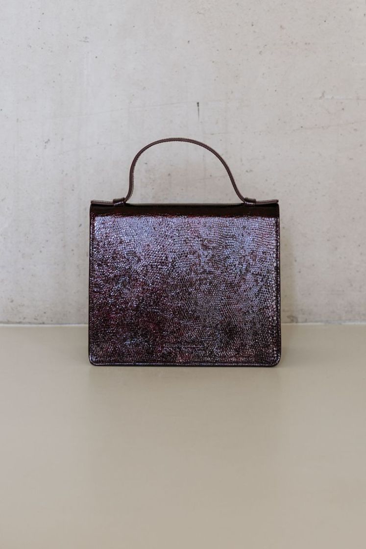 MINI BRIEFCASE EBONY WINE SNAKE