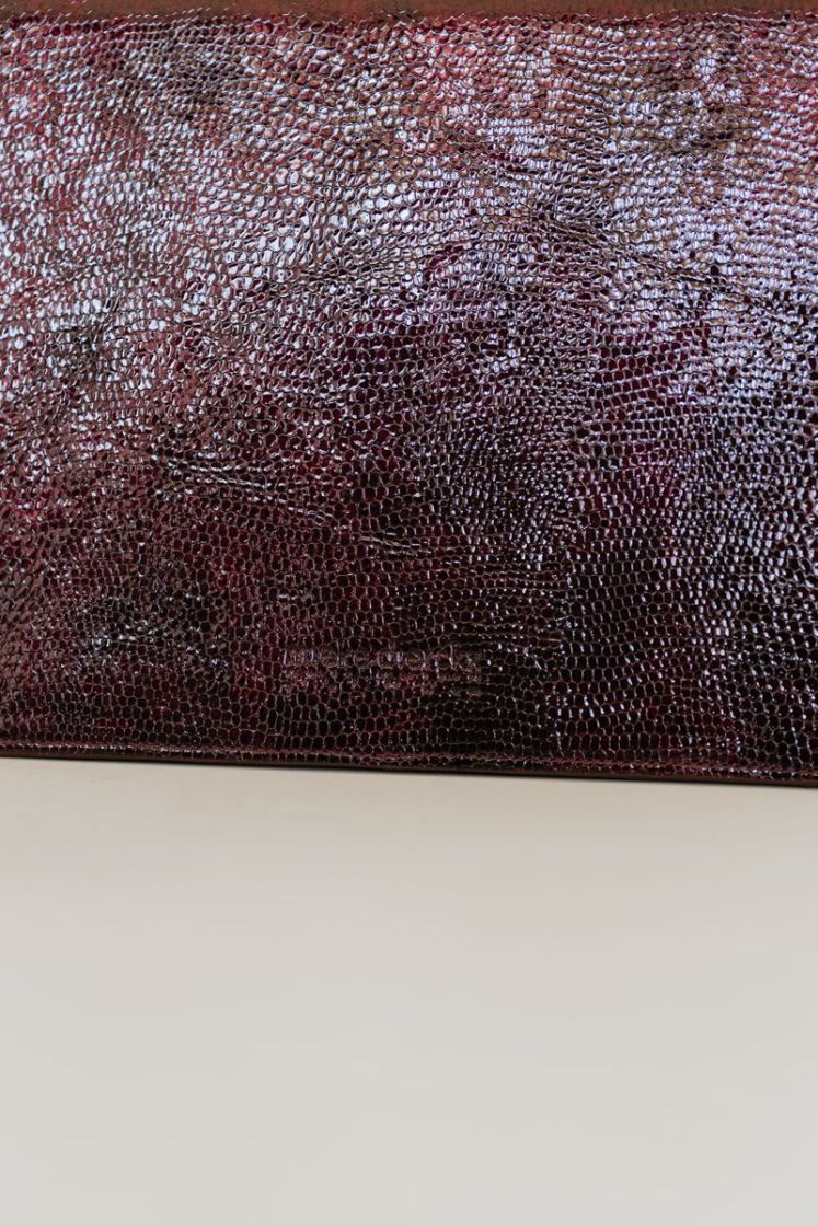 MINI BRIEFCASE EBONY WINE SNAKE