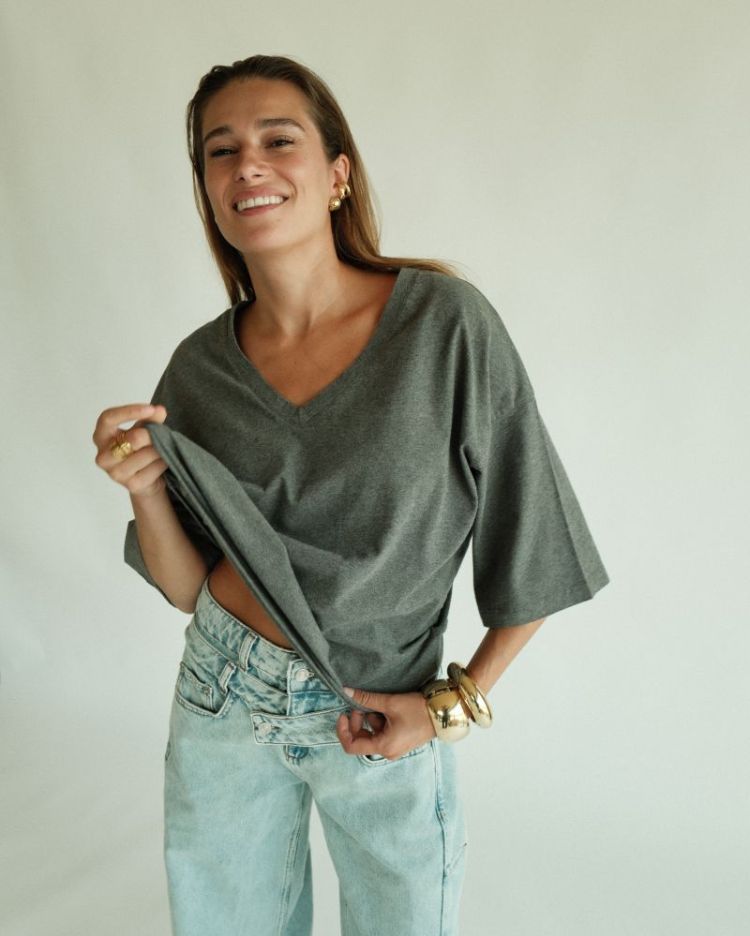 RAE DEEP V DARK GREY MELAN