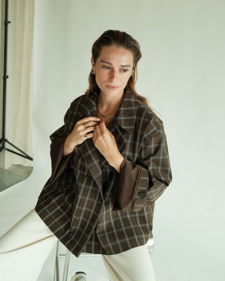 AGATHASW BROWN CHECK